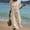 Beige, variant on HOMBOM Womens Midi Dresses Spring Beach 3/4 Sleeve Floral Crew Neck A-Line Dress for Women with Pockets