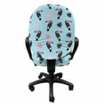 thumbnail image 3 of Animal Office Chair Slipcover, Tropical Toucan Birds Repetitive Pattern Simplistic Birds, Protective Stretch Decorative Fabric Cover, Standard Size, Pale Blue Rose, by Ambesonne, 3 of 5