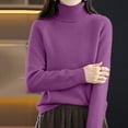 thumbnail image 2 of Sweaters for Women Suitable Fall and Winter Comfortable and resistant to pilling Purple L Womens Sweaters, 2 of 5