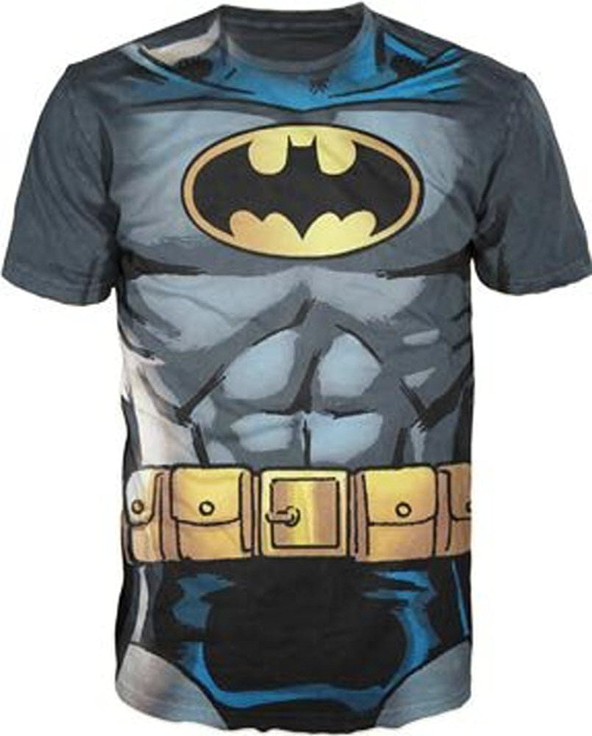 Ripped Muscles BATMAN T-Shirt Black w/Bat Signal Cosplay Men's Small,  Youth XL