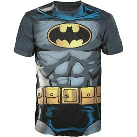Batman Muscle Costume With Logo Charcoal Adult T-Shirt