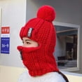 thumbnail image 3 of Women Solid Winter Outdoor Knit Scarf With Hat Cover Knitted Integrated Hat down Hats for Men Mad Rabbit Big And Tall Winter Hats for Men Men Winter Wear Girls Hat Cold Gear Head Winter Head Cover for, 3 of 4