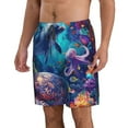 thumbnail image 2 of Rocae Underwater Turtle Dolphin Octopus for Men's Beach Shorts Casual Elastic Waist Drawstring Summer Beach Shorts,S-3XL-Small, 2 of 6
