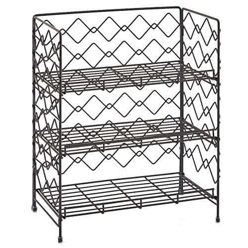 Wire Basket Storage Container Countertop Shelf for Kitchenware Bathroom Cans Foods Spice Office and more Black EZOWare 3-Tier Organizer Rack 