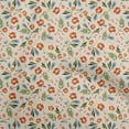 thumbnail image 1 of oneOone Cotton Silk Orange Fabric Floral Quilting Supplies Print Sewing Fabric By The Yard 42 Inch Wide, 1 of 5