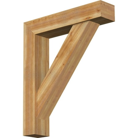 

Ekena Millwork 8 W x 38 D x 44 H Traditional Block Rough Sawn Bracket w/ Offset Brace Western Red Cedar
