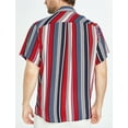 thumbnail image 2 of SSLR Hawaiian Shirt for Men Striped Shirt Casual Short Sleeve Button Down Shirts, 2 of 8