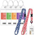 thumbnail image 1 of Carnival Cruise Luggage Tag Holder [4 Pack] & Lanyard for Ship Cards [2 Pack] Bundle - Large Tag Holders - Cruise Essentials 2025 & 2026 - Clear & Waterproof (Cruise Lanyards Blue & Pink), 1 of 9