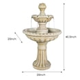thumbnail image 4 of 2-Tier Freestanding Waterfall Fountain w/Pump & Flower Top, 40.5Inch Tall, Large Outdoor Garden Fountain, Ideal for Garden, Porch, and Lawn, 4 of 9