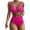 Hot Pink, variant on Ayolanni Womens Bikini Cut Underwear Pink Deep V-Neck Cheeky Separates Solid Bikini Ladies Swimwear Online S