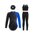 thumbnail image 1 of TTAO Gymnastics Leotard for Girls Long Sleeve Sparkly Rhinestone Ballet Dance Unitard Jumpsuit with Shorts Set Royal Blue 8, 1 of 7