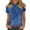 Z39Dark Blue, variant on Women's Summer Short Sleeve Mock Neck T-Shirt Vintage Botanical Print Boho Style Casual Daily Wear Top Pink M