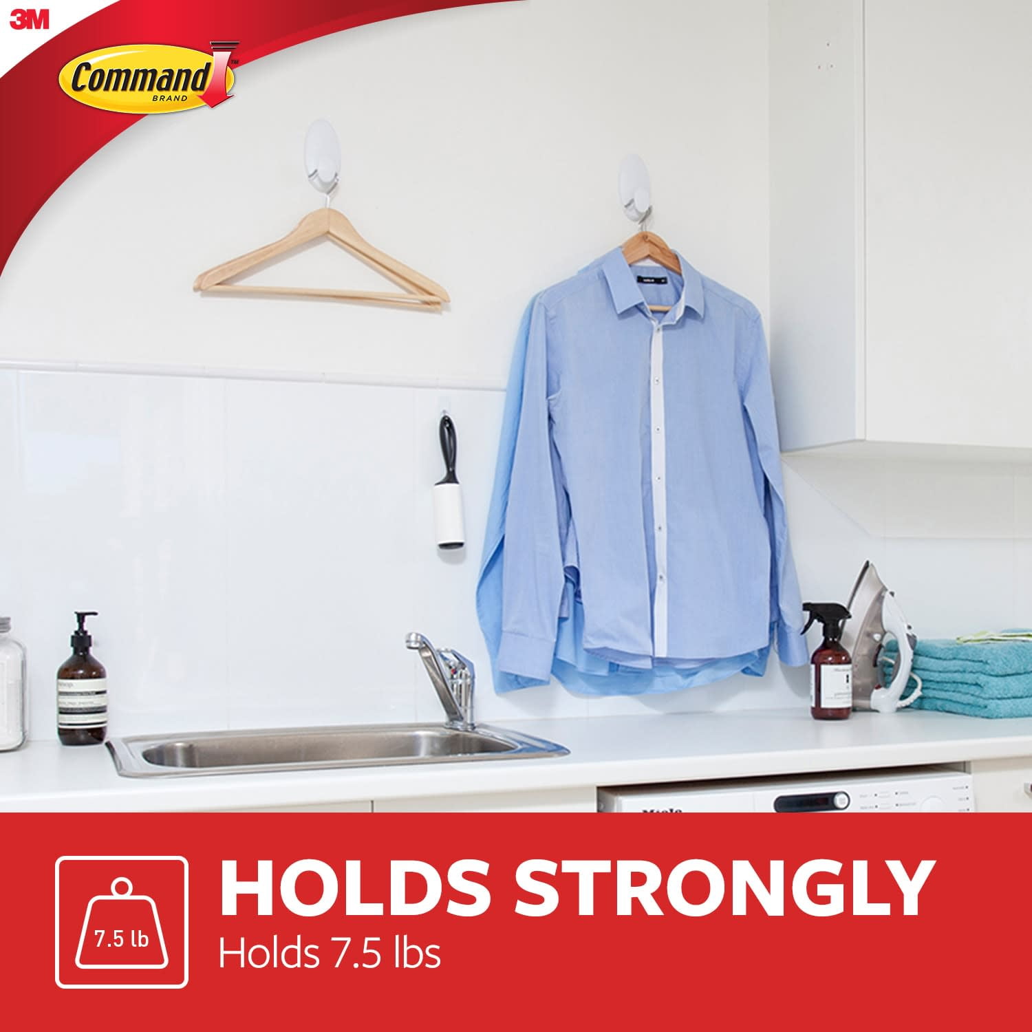 (2 pack) Command Clothes Hanger, White, Large, 1 Wall Hanger