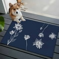 thumbnail image 4 of Navy Blue White Floral Bathroom Mats 2x3 FT, Non Slip Small Kitchen Mat, Abstract Art Summer Botanical Washable Soft Backed Front Door Throw Rugs Non-Shedding Indoor Outdoor Doormat for Entryway Sink, 4 of 8