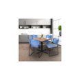 thumbnail image 4 of Regency Cain 42 in. Square Breakroom Table- Noble Oak & 4 Zeng Stack Chairs- Blue, 4 of 10