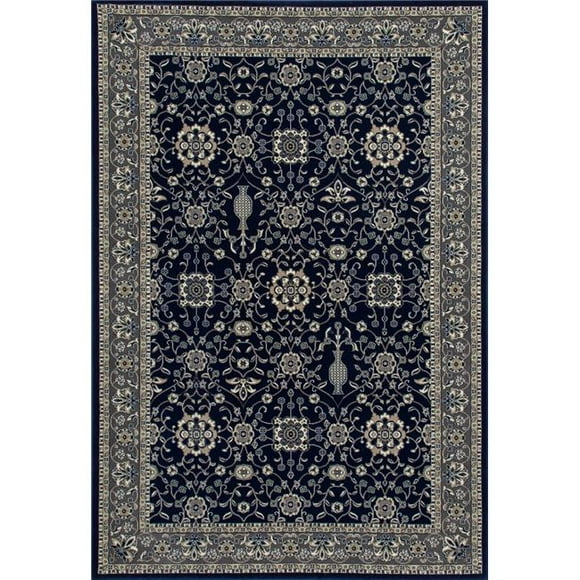 7 x 10 Pieds Kensington Collection Serein Frontière Frontière Tissé Zone Tapis&44; Marine