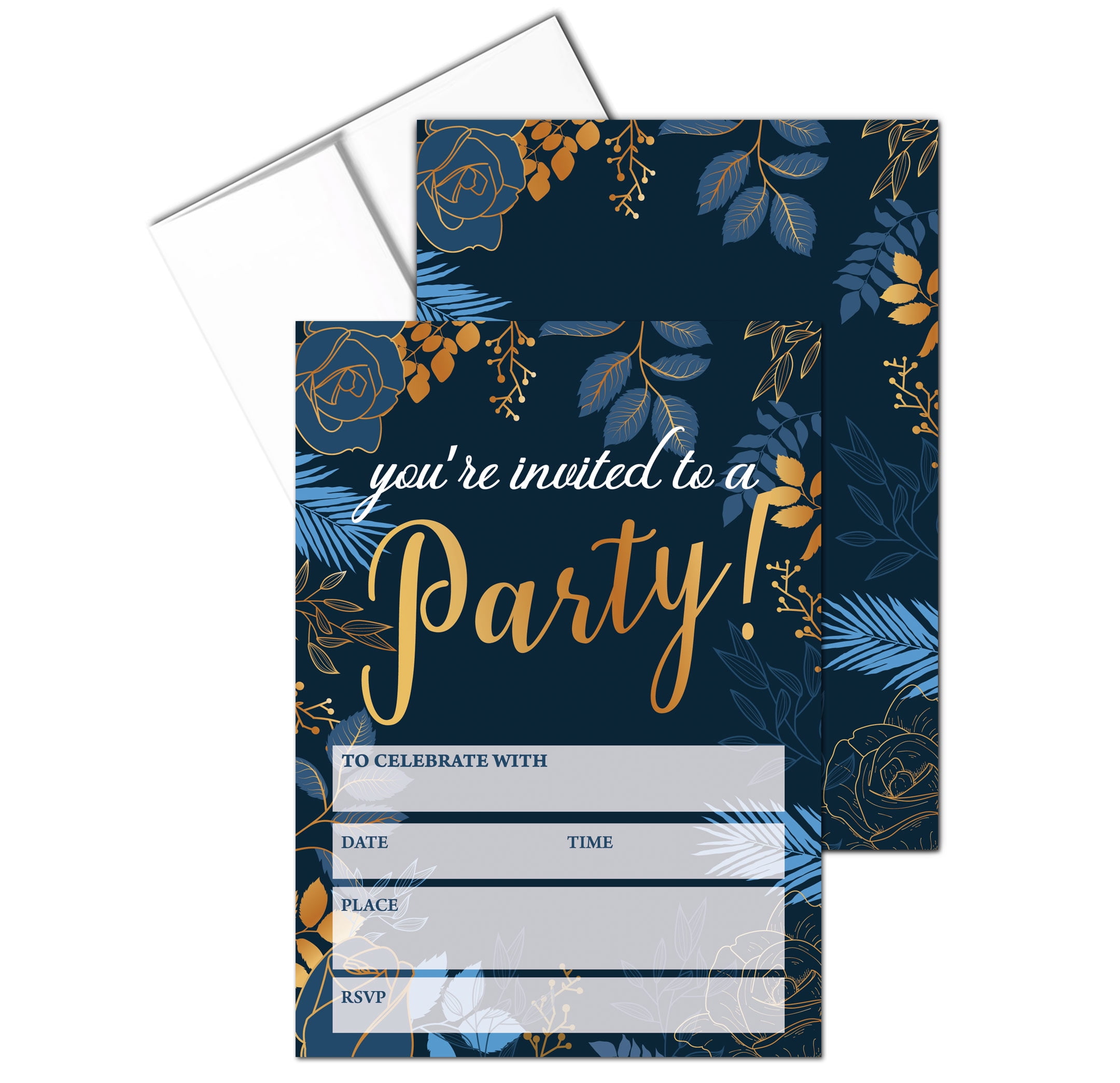 Elegant Party Invite - Fill-in Party Invitations With Envelopes - 25 Invites & Envelopes - Wedding, Baby Shower, Rehearsal Dinner, Birthday Party