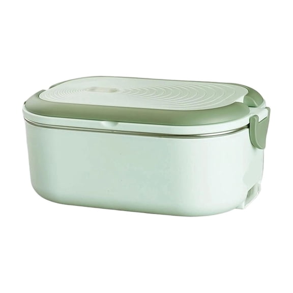 Nnndbs Electric Lunch Box 304 Stainless Steel, Portable Food Warmer with 2 Compartments 1.2L, Self-Heating Bento for Office Car Travel, 220V Heatable Lunch Container