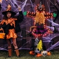 thumbnail image 3 of DAKIMOE Halloween Decoration Outdoor Witches Crashing Into Tree with Colorful LED Lights Crashed Witch Props Halloween Hanging Decorations for Indoor House Outdoor Yard Patio Decor 44''x33'' Orange, 3 of 6