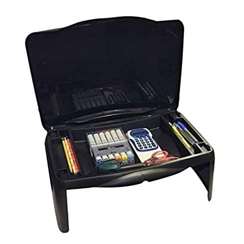 Black Folding 17" x 11" Lap Desk with Storage Durable Lightweight
