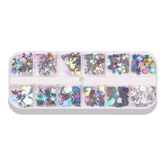 Uñas Lentejuelas Paillettes Lámina 3D Copos Arte Diseño Suministros Sunnimix DIY Nail Art Glitter Sequin