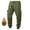 Army Green, variant on Chiccall Mens Fleece Cargo Sweatpants Drawstring Elastic Waist Warm Casual Workout Joggers with Multiple Pockets