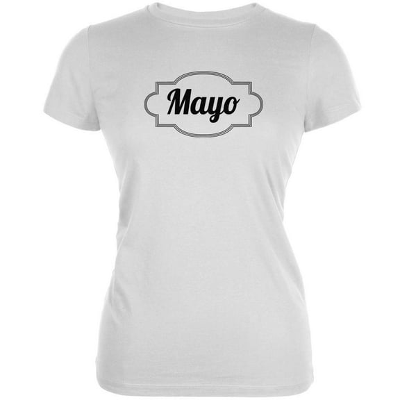 Halloween Women's Juniors Mayonnaise Costume White Short Sleeve Graphic Tee