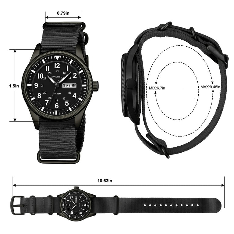 Bomieux Men's Military Sport Watch Nylon Strap Black photo 7