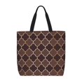 thumbnail image 1 of Easygdp Brown Gold Grid Bolsa Tote para Mujer, Bolso de Hombro para Trabajo, Playa, Viajes, Compras y Supermercado, 1 of 7