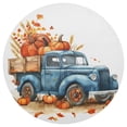 thumbnail image 3 of Ryvnso Autumn Truck with Pumpkins Round Plate Mats Dining Table Placemat Set of 4 for Holiday Decoration, 3 of 7