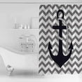 thumbnail image 2 of Shower Curtain, Nautical Anchor Dark Blue Waterproof Shower Curtain Set with Hooks for Bathroom Showers,Stalls and Bathtubs,72x72In Grey Zigzag Chevron, 2 of 8