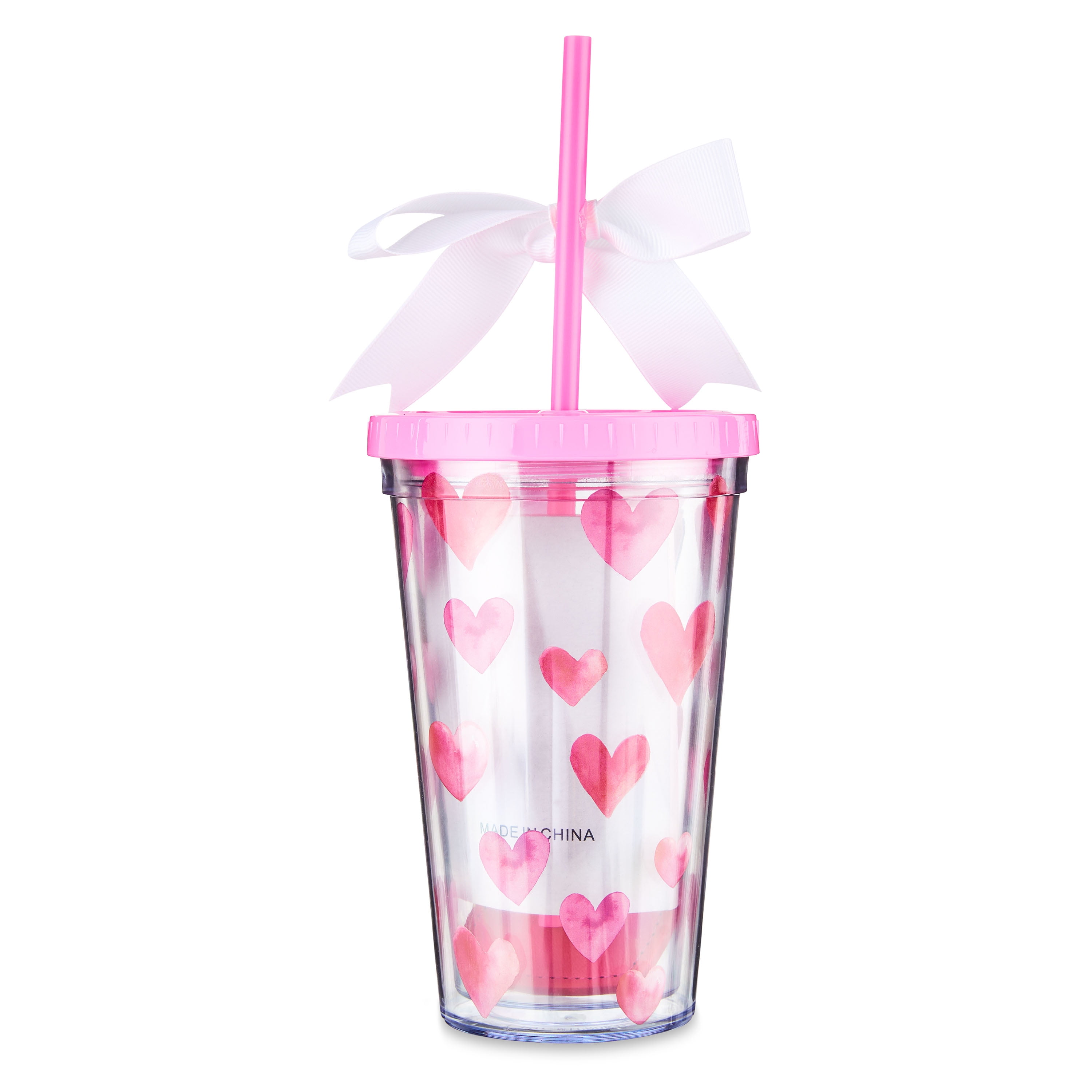 Way To Celebrate Valentine's Day Tumbler Gift Set, Hearts 