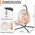 thumbnail image 4 of FKS LIFE Hanging Egg Chair with Stand and Leg Rest Indoor Outdoor Swing Egg Chair Hammock Chair Porch Balcony Garden Patio, 4 of 10