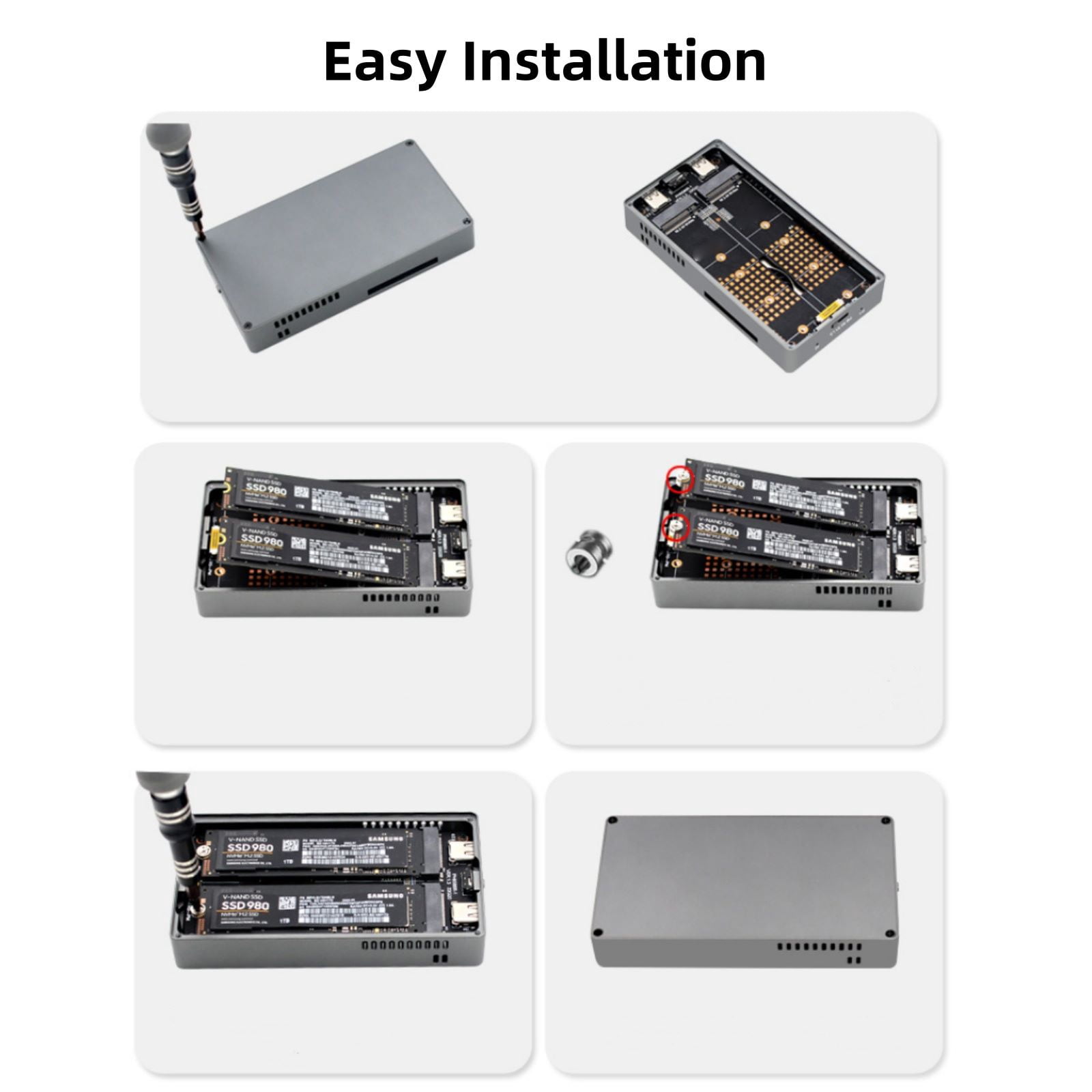 GUYUTING USB3 2 GEN2X2 M 2 NVME SSD Enclosure RAID Modes For High Speed Data Backup And Recovery