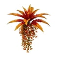 thumbnail image 2 of AYktou Fall Artificial Hanging Plants, 31.5 Inch Orange Fern Hanging Basket Plants Props Fall Leaves Garland, Autumn Wall Hanging Leaf Vines for Thanksgiving Halloween Door Frame Fireplace Decor, 2 of 8
