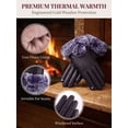 thumbnail image 4 of Deago Winter PU Leather Gloves for Women, Wool Fleece Lined Warm Gloves, Touchscreen Texting Thick Thermal Snow Driving Gloves (Purple), 4 of 8
