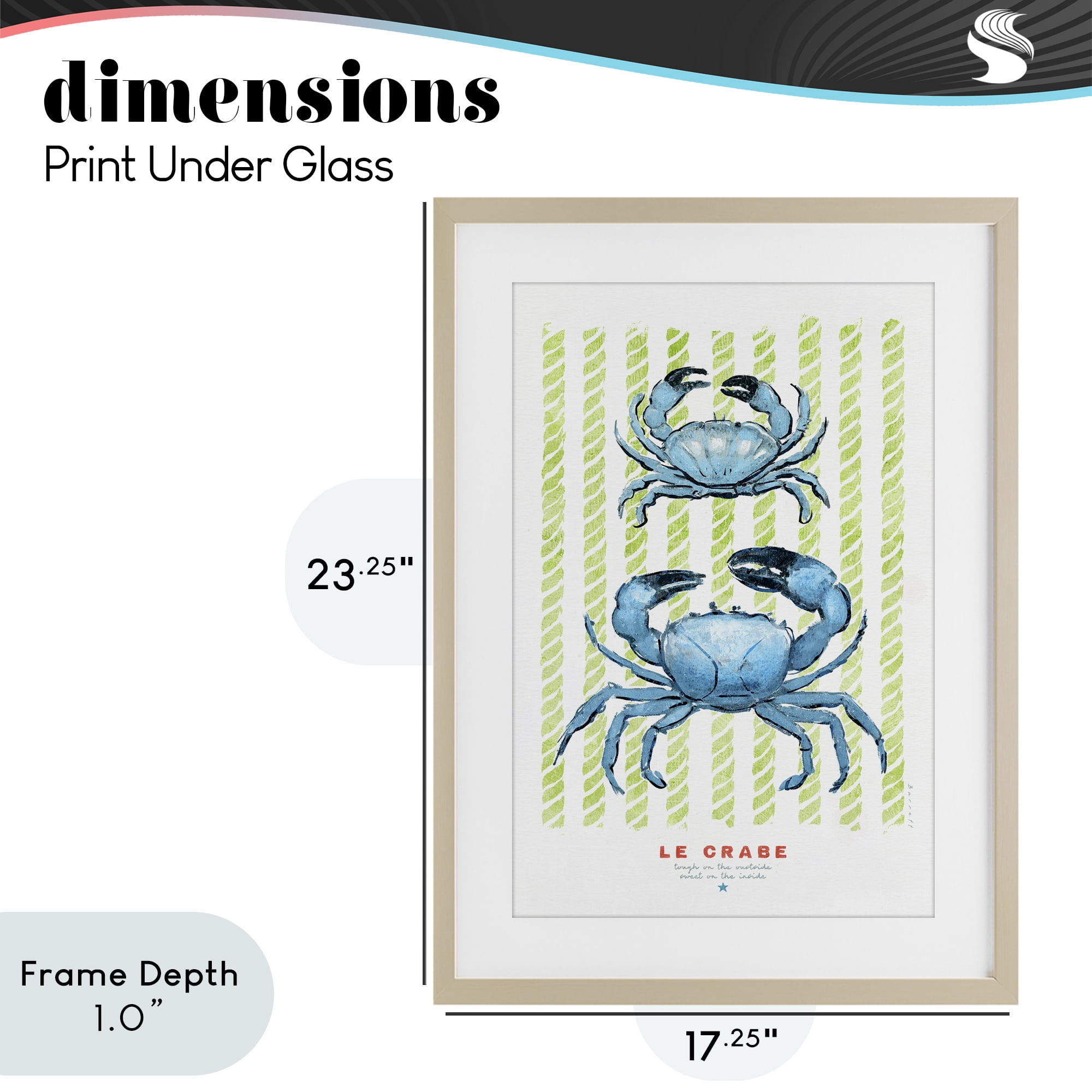 Stupell Industries Modern Bistro Crabs Birch Framed Print Under Glass, design by Chad Barrett