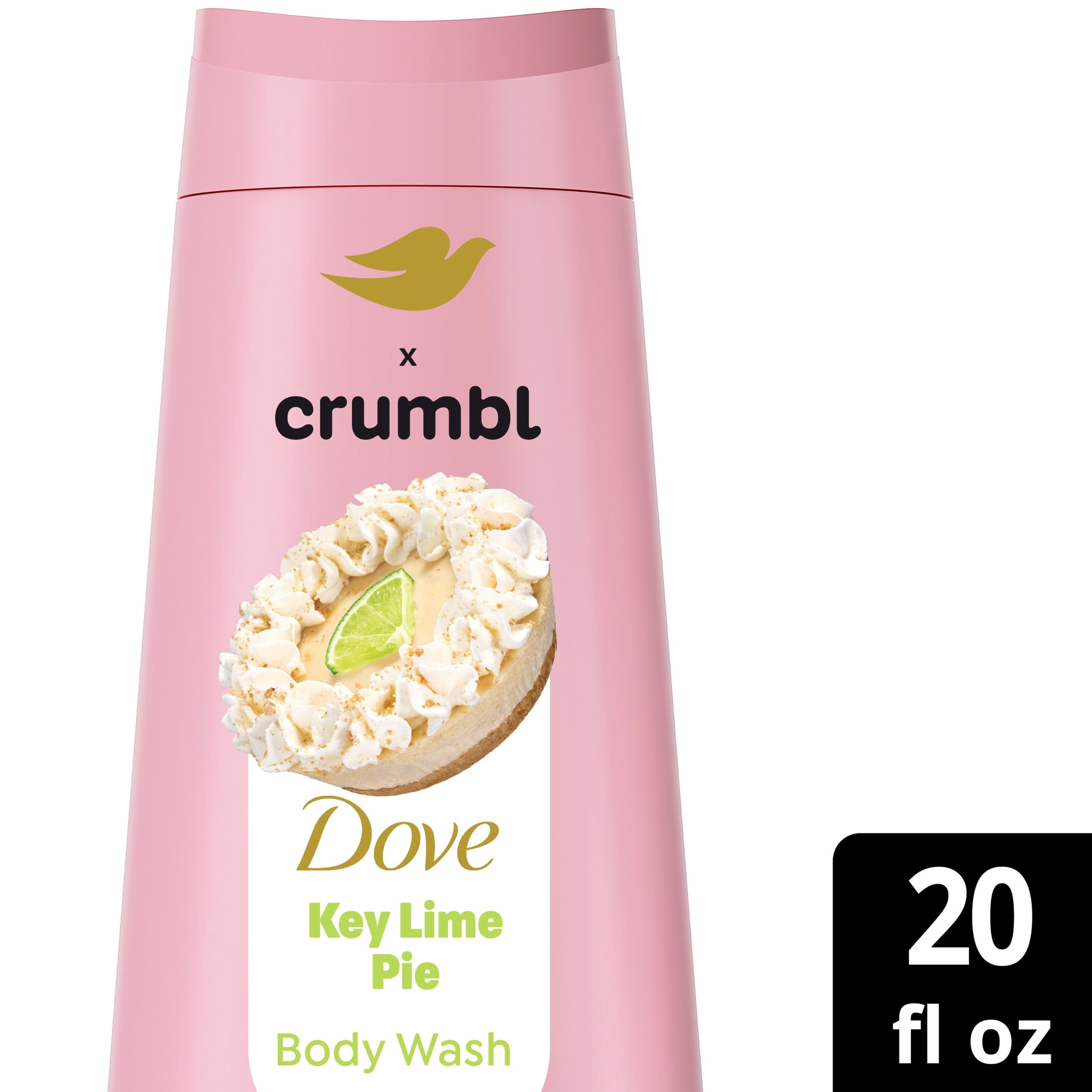 Dove & Crumbl Limited Edition Body Wash Key Lime Pie for Hydrated & Soft Skin, 20 FL oz