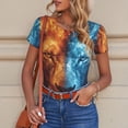 thumbnail image 6 of Kdxio Red And Blue Fire Lion for Women's Short-Sleeved Onesie Stylish Round Neck Pajamas Bodysuit Jumpsuit Nightwear-XX-Large, 6 of 7