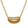 Personalized Women's Gold or Rhodium Plated Engraved Name Bean Necklace