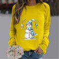 thumbnail image 2 of Jsaierl Merry Christmas Sweatshirts Womens Cute Snowman Print Sweatshirt Loose Fit Pullover Sweater Tops Round Neck Dressy Casual Long Sleeve Shirts Christmas Costume, 2 of 5