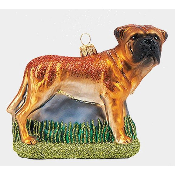 Bullmastiff Dog Polish Mouth Blown Glass Christmas Ornament Decoration