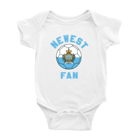 

Newest San Marino National Soccer Team Fan Boy Girl Bodysuits (White 6-12 Months)