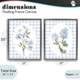 thumbnail image 3 of Stupell Industries Shabby Chic Blooms on Blue Checkered Gray 2pc Floating Frame Art Set, 17 x 21 each, by Lanie Loreth, 3 of 7