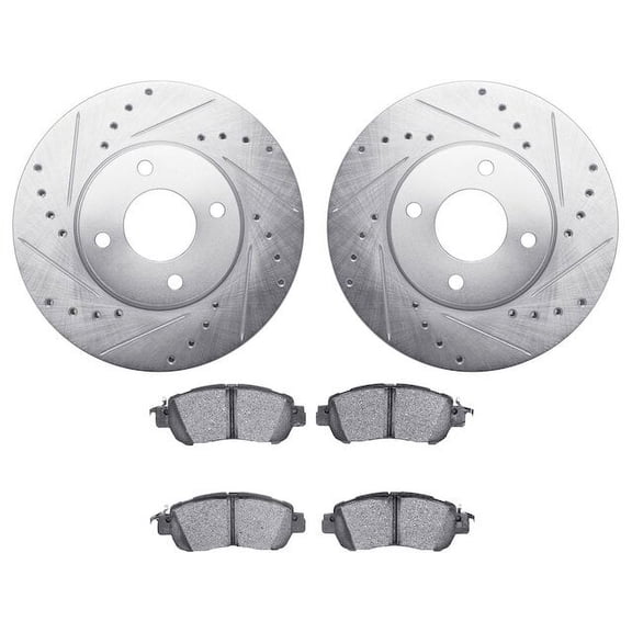 Front Brake Pad and Rotor Kit - Compatible with 2020 - 2022 Nissan Versa 2021