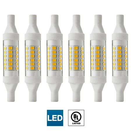 

6 Pack Sunlite LED T5 Double Ended Bulb (R7s) 4.5 Watts (30 Watt Halogen Equivalent) 10 000 Hour Life Span 3000K Warm White UL Listed