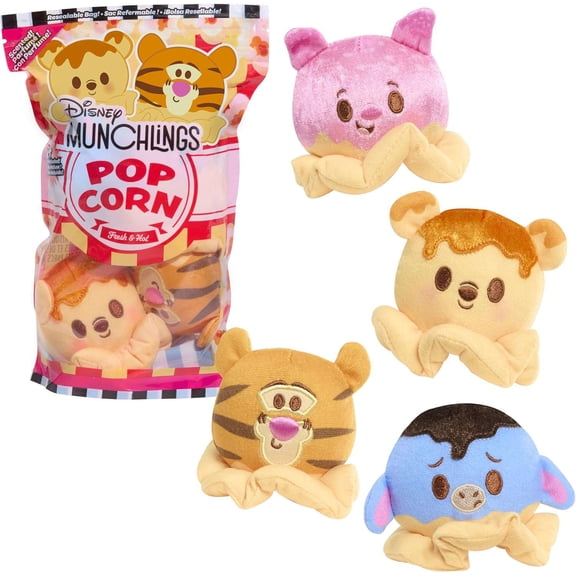 Disney Popcorn Tigger, Pooh, Piglet & Eeyore Plush 4-Pack [Snack Pack]