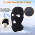 thumbnail image 3 of Pasamontañas de 3 orificios unisex de invierno para adultos Gorro de máscara de esquí de cara completa de punto cálido azul Zulema Calentador de cuello de 3 agujeros skimask, 3 of 7