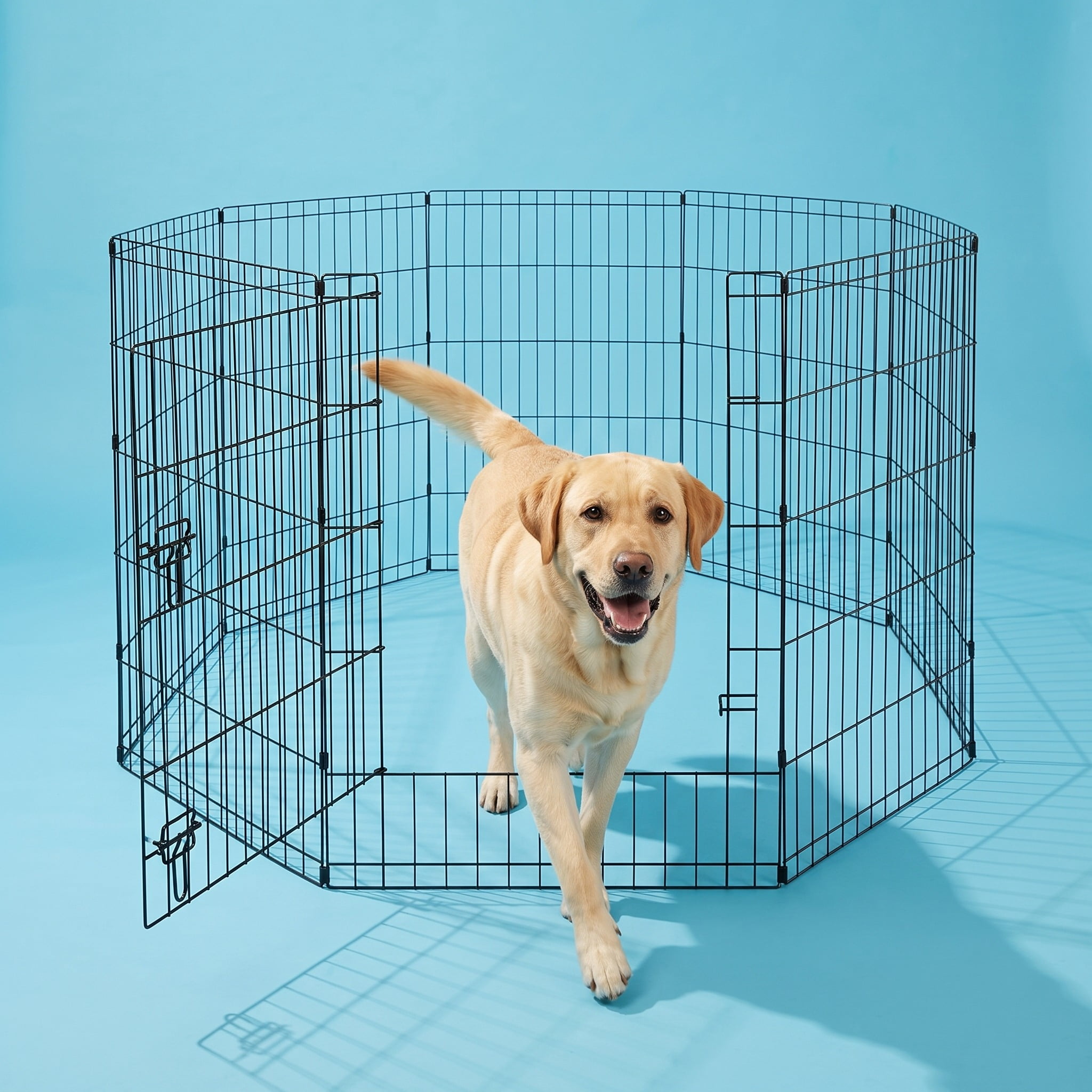 (2 pack) Vibrant Life 8-Panel Wire Playpen for Pets, Black, 36" Tall