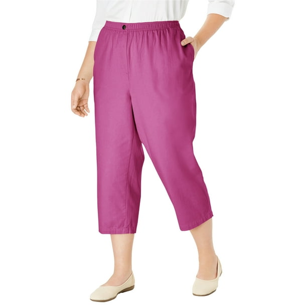 ladies capri pants with elastic waist